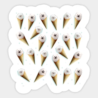 ice cream pomeranian Sticker